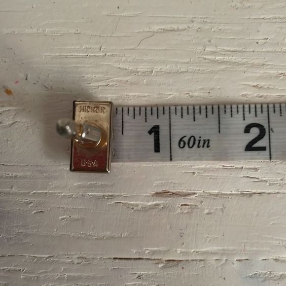 Vintage-1950s-signed Hickok double red & gold bullet back cuff links w/gift box - Picture 10 of 12